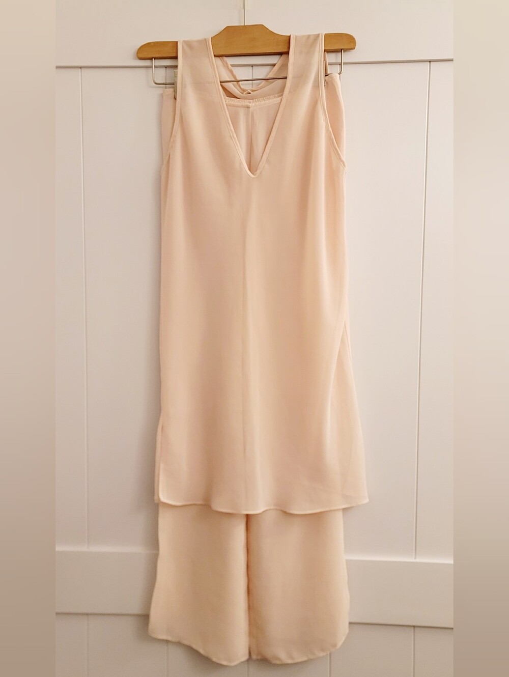 Calvin Klein Sleeveless Blush Pink V-Neck 2 Piece Sheer Sleep Set Size S